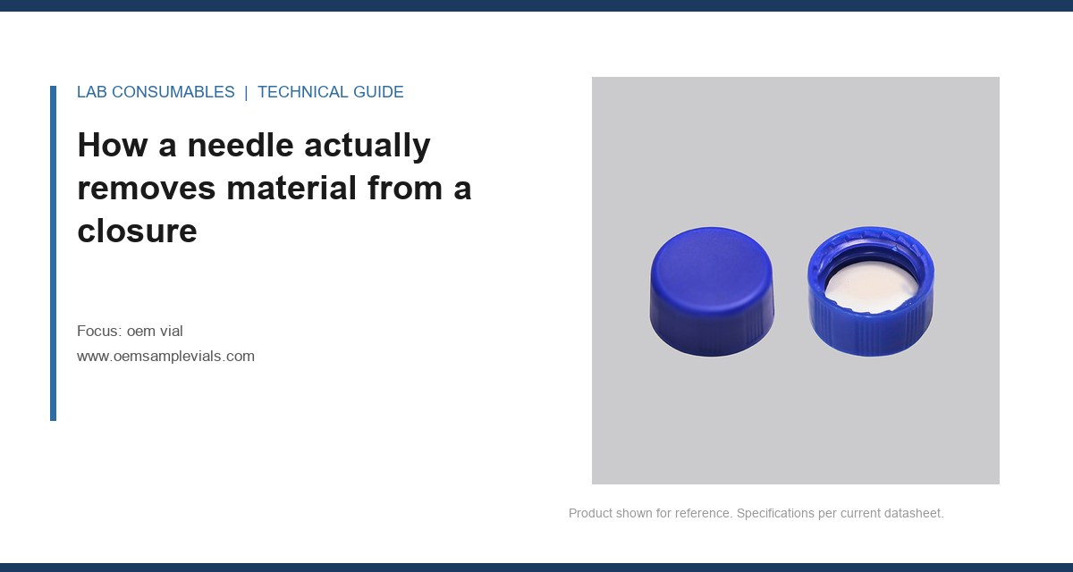 How a needle actually removes material from a closure